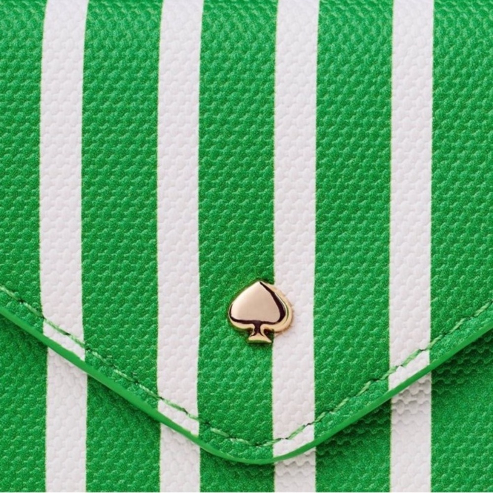 NWT kate spade new york × Target Green & White Stripe Envelope Card Case - Picture 4 of 5